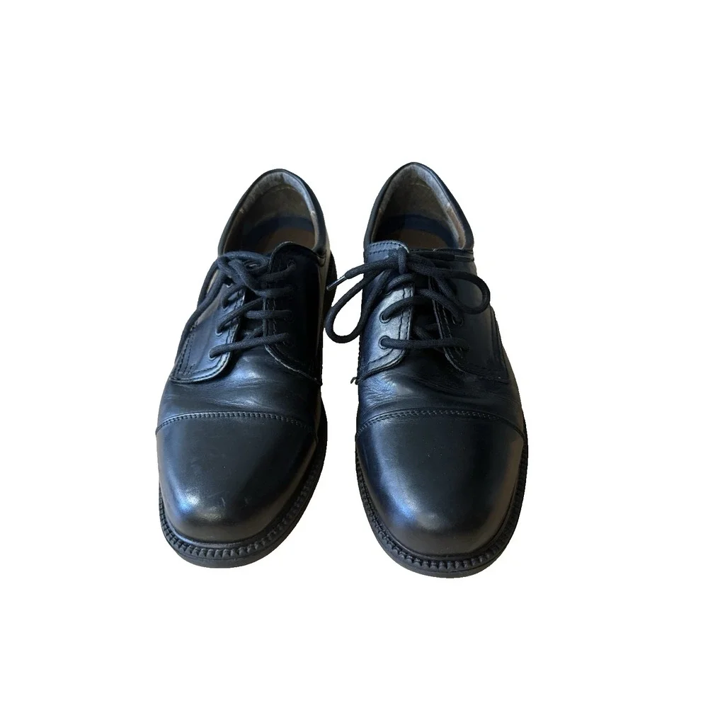 Men's Dockers Black Gordon 90-2214 Cordovan Cap Toe LaceUp Leather Oxford Sz 10W